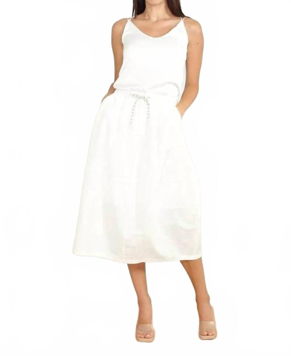 NEW ZERO DEGREES CELSIUS drawstring midi skirt in white